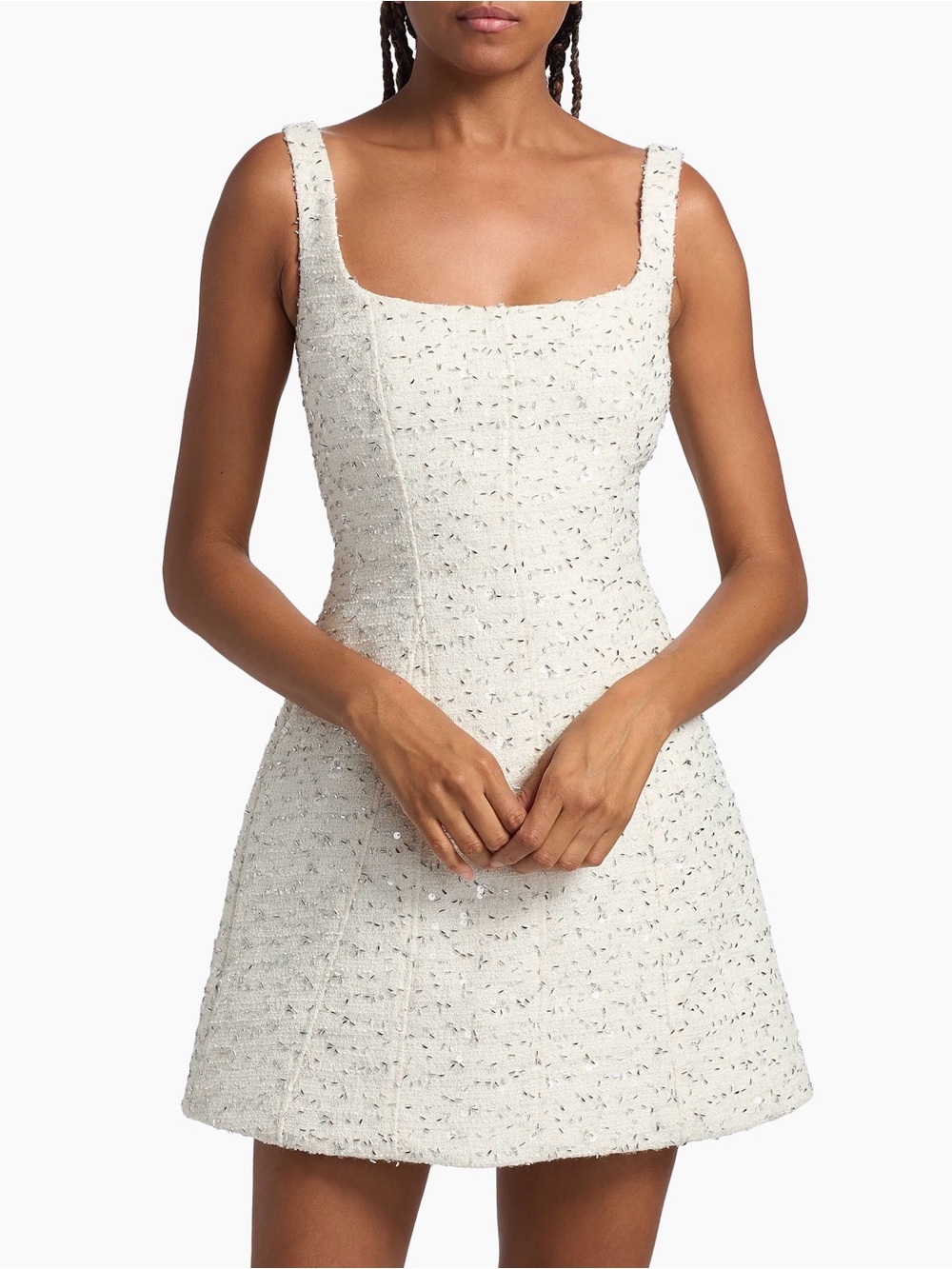 As It May Emery Beaded Tweed Minidress sparkle sequin bridal after party second